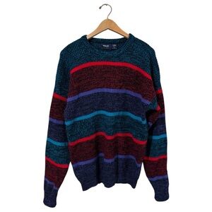 Wrangler color block acrylic sweater Large